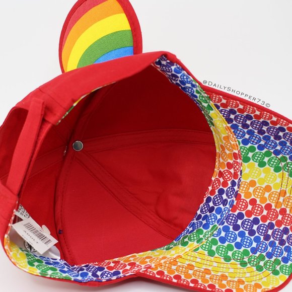 Walt Disney World Women's Rainbow Mickey Mouse Ear Baseball Hat - Picture 3 of 3